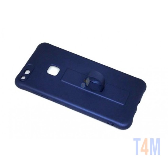 CAPA DE SILICONE MOTOMO COM ANEL DE DEDO PARA HUAWEI P10 LITE AZUL